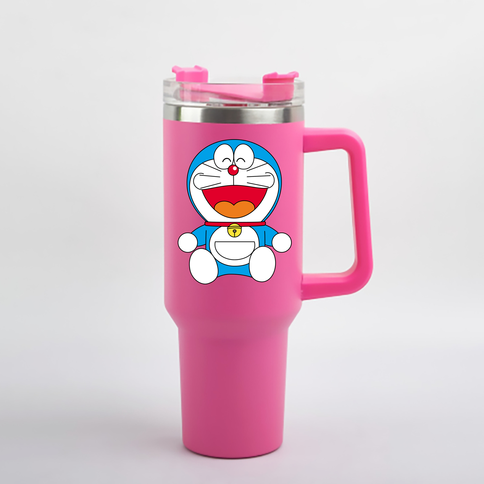 （画像用） ドラえもん Doraemon 1200mL車用タンブラー - クリスタルステッカー（プラスチックストロー付き）